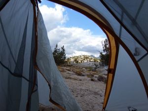 View from inside the tent