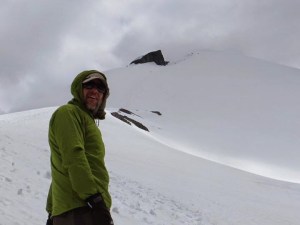 Summit of Ruth barely visible through clouds