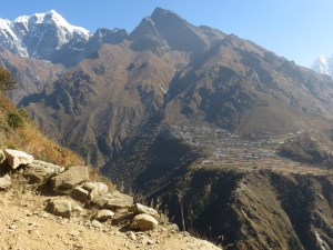 View of Phortse from the trail close to Namchee Bazaar
