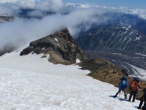 Getting ready to descend onto Emmons Glacier