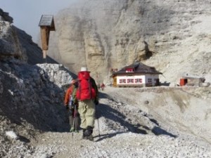 Arriving at Passo Pordoi