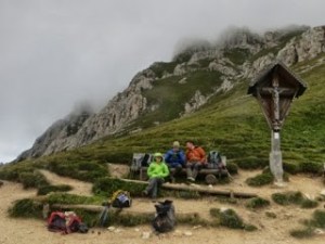 Contemplating whether to climb Sass Putia