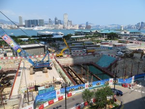 Construction in downtown Hong Kong