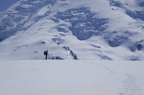 With Rainier in the background