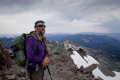 Dave scouting the route to the summit of Old Snowy. 