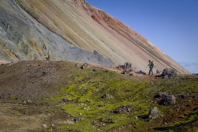 Skirting the base of Brennisteinsalda