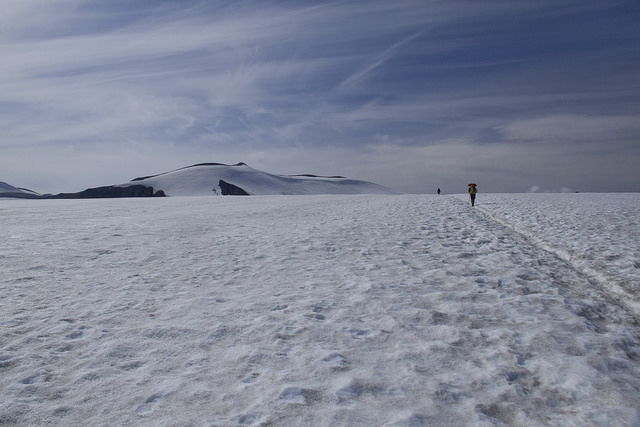We spent most of the day on this snowfield.