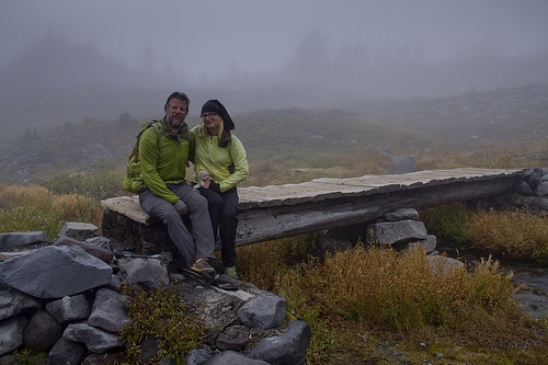 Taking a break in a quiet setting by one of the streams
